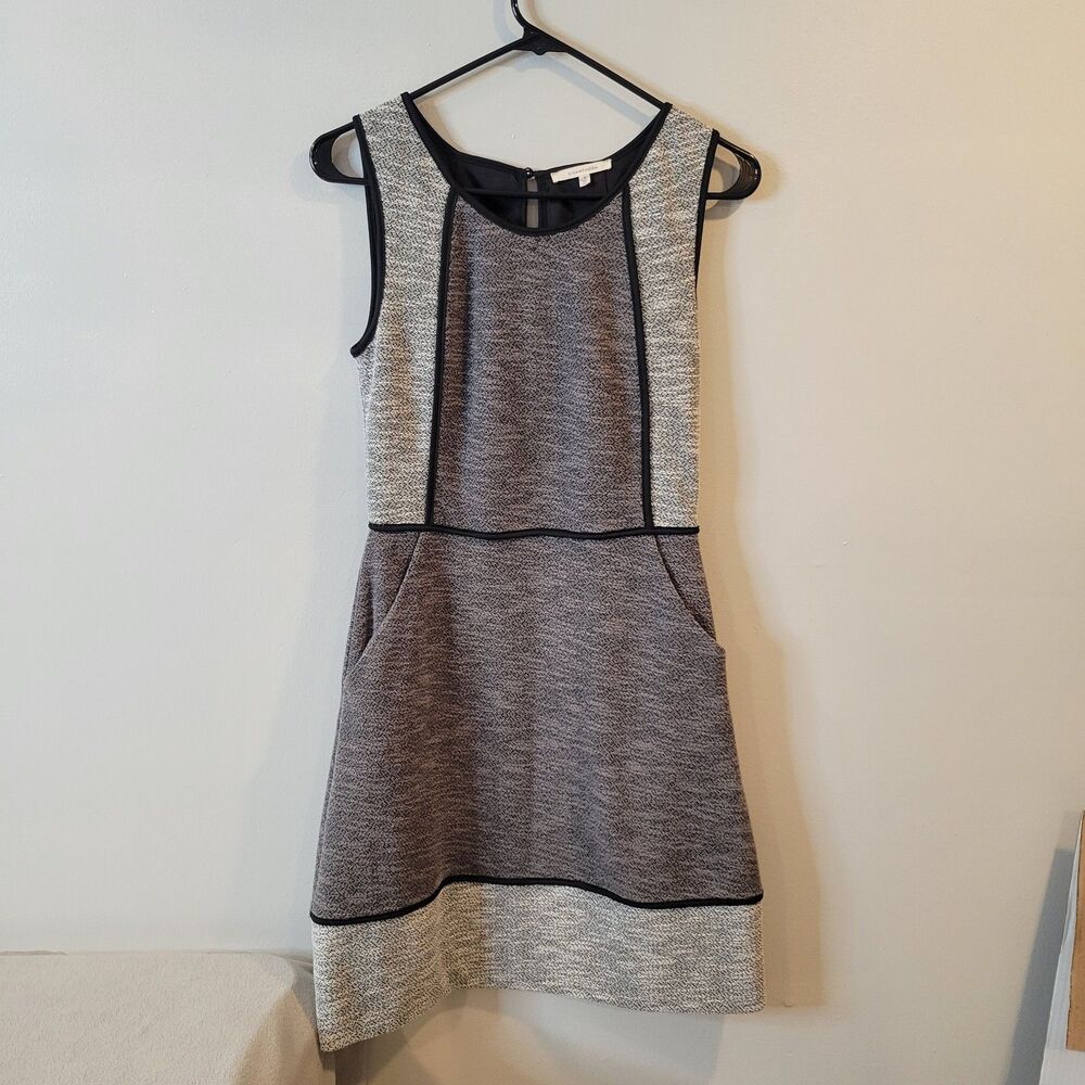 41 Hawthorn Womens Dress Sz Small Gray Black Sleeveless Keyhole Pocket Side Zip